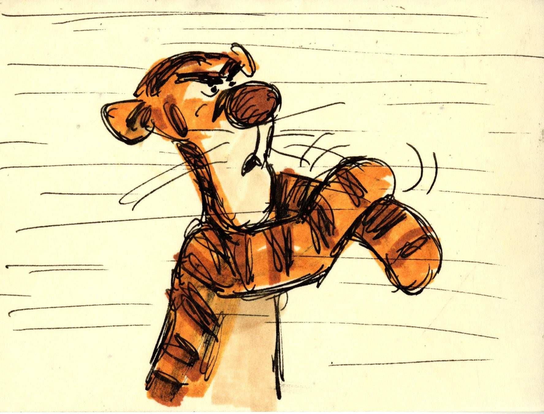 Tigger Original Storyboard Drawing - Art by Walt Disney Studio Artists