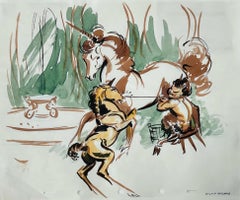 Fantasia, Original Aquarell-konzeptionelles Gemälde, signiert von Sylvia Holland