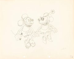 Touchdown Mickey Mickey and Minnie Mouse Original Production Drawing