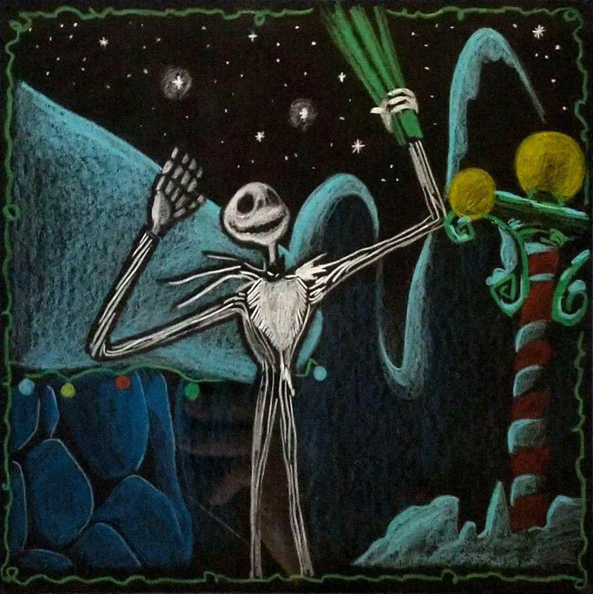 Palads endnu engang Brace Tim Burton Studio Artists - The Nightmare Before Christmas, Original Pastel  Storyboard: Jack Skellington For Sale at 1stDibs
