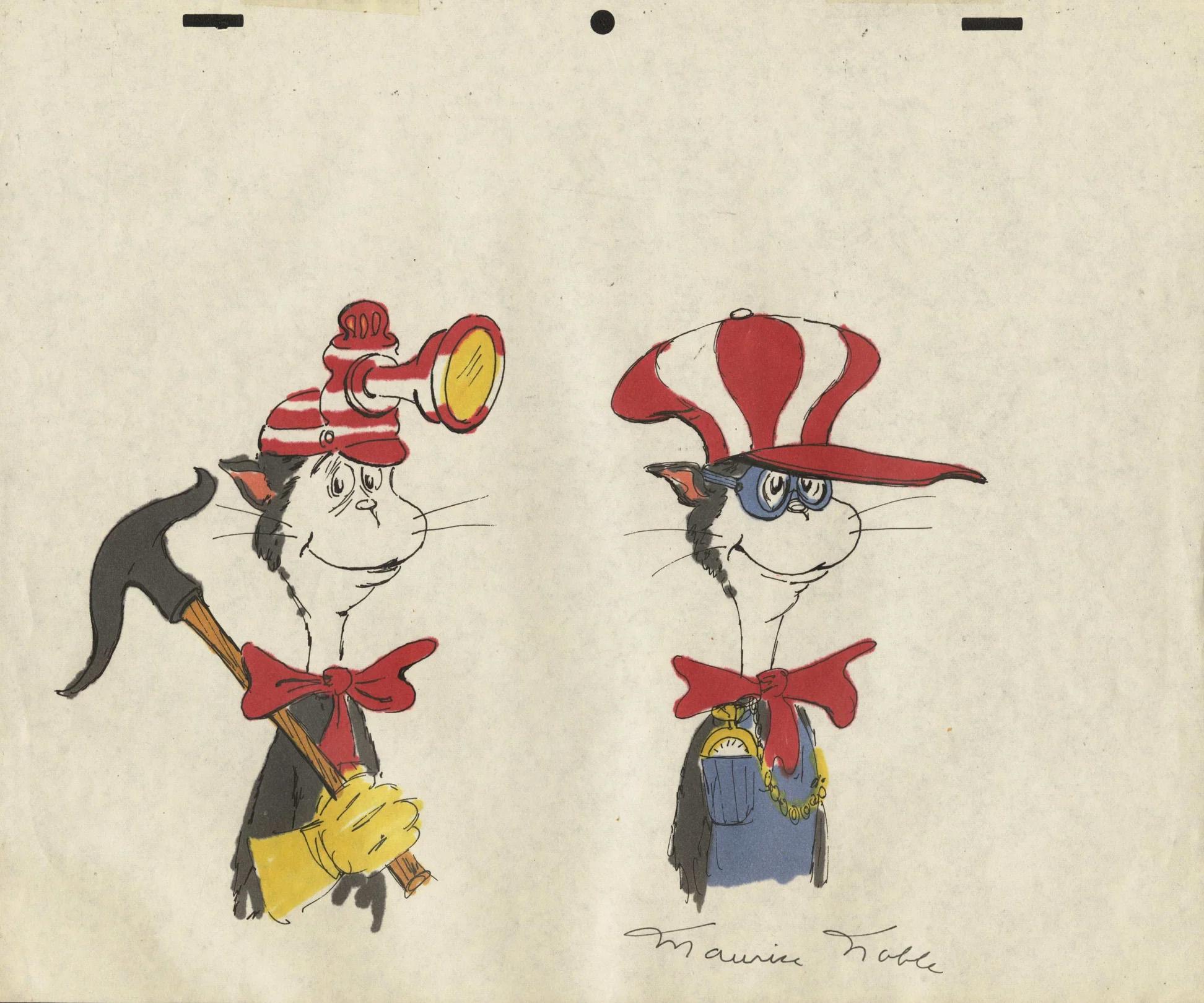 The Cat In The Hat Original Watercolor Concept Painting Signed by Maurice Noble