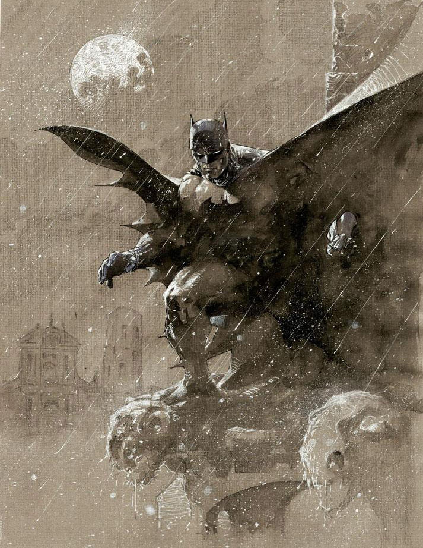 Batman Over San Prospero - Art by Jim Lee