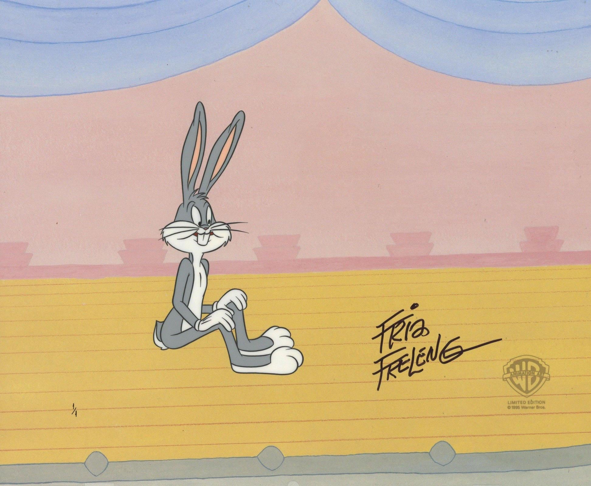 Warner Bros. Studio Artists - Looney Tunes Original Production Cel with  Matching Drawing: Bugs Bunny For Sale at 1stDibs