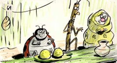 Used A Bug's Life Storyboard Drawing: Heimlich, Slim and Francis