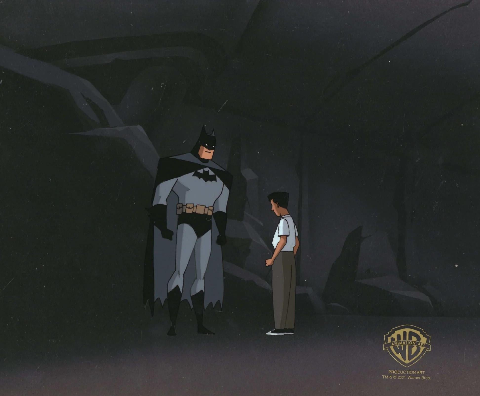 TNBA Original Production Cel with Original Background: Batman, Tim Drake - Art by DC Comics Studio Artists