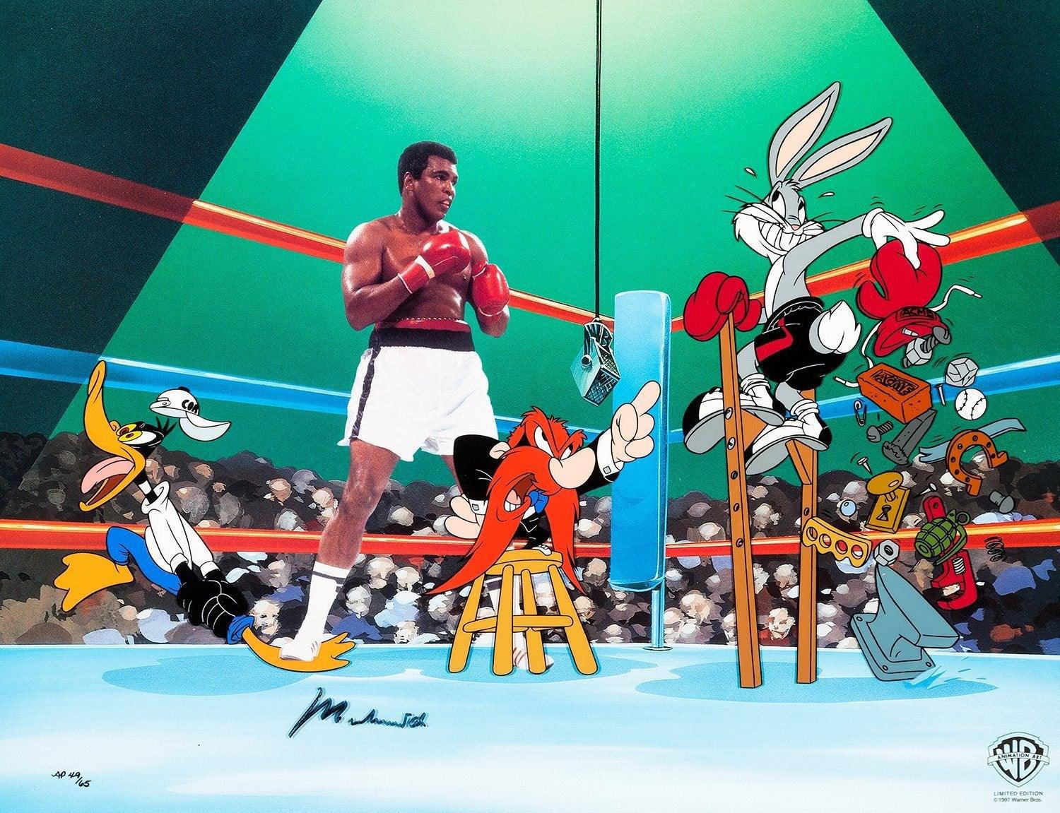 Empty That Glove! Limited Edition Cel signed by Muhammed Ali - Art by Looney Tunes Studio Artists