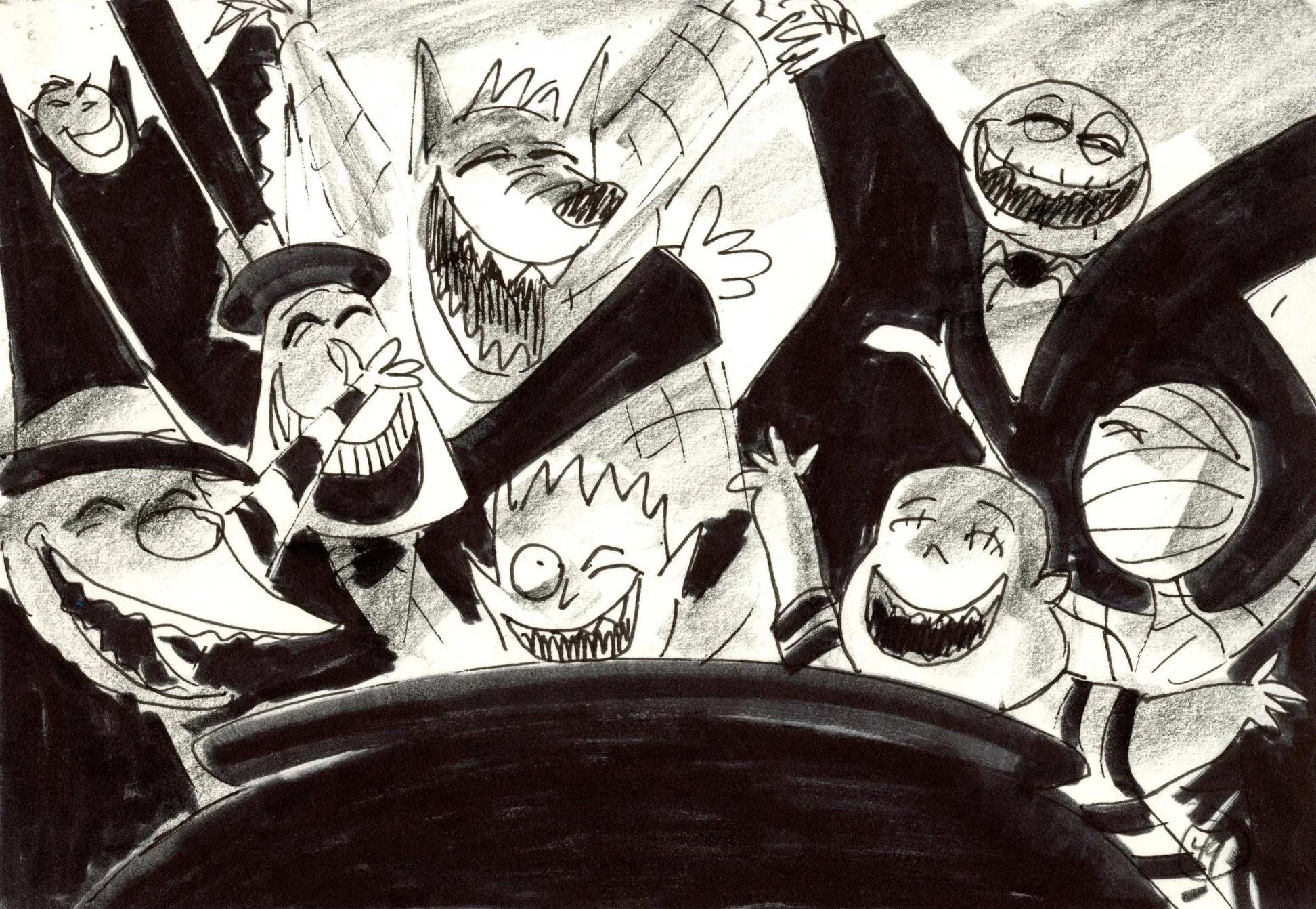 Nightmare Before Christmas Storyboard Drawing - Art by Jorgen Klubien