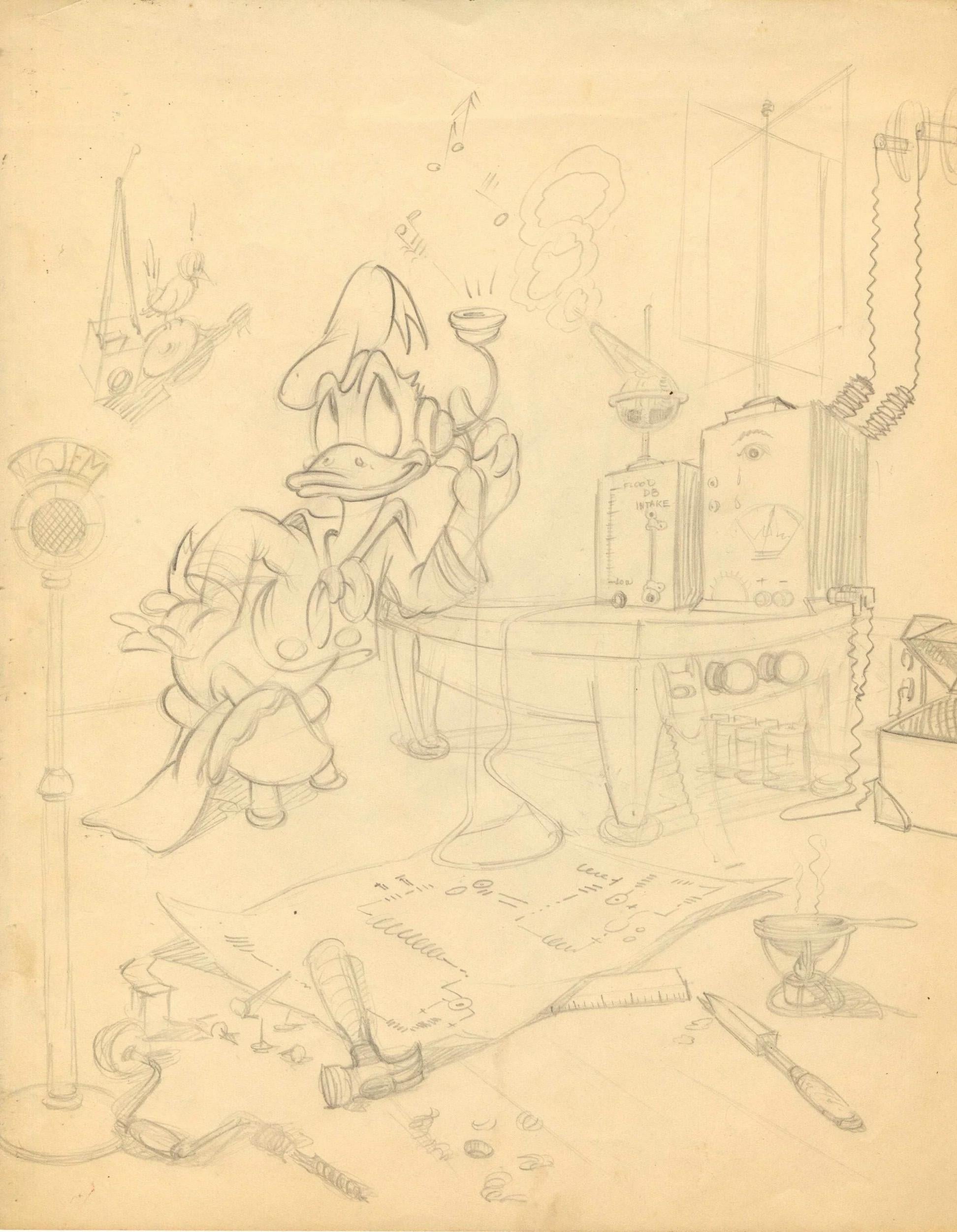 Donald Duck Publicity-Zeichnung – Art von Walt Disney Studio Artists