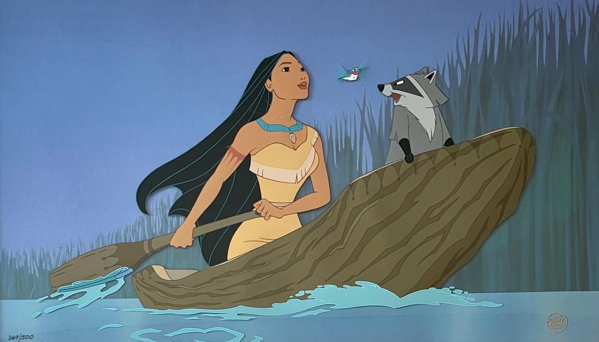 Pocahontas, Just Around the River Bend : Édition limitée de Cel peinte à la main - Art de Walt Disney Studio Artists