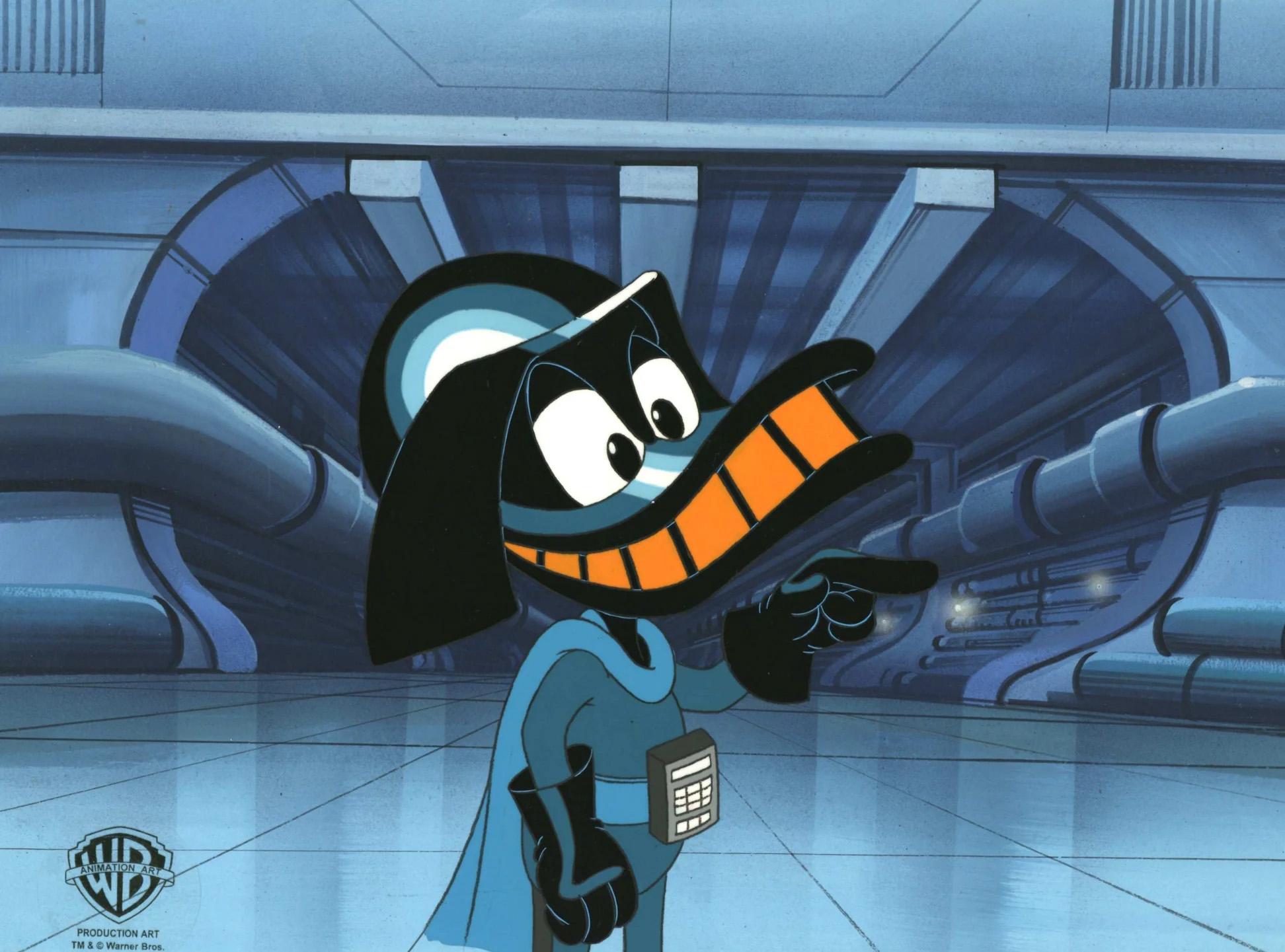 Tiny Toons Production Cel on Background with Matching Drawing: Duck Vader - Art by Warner Bros. Studio Artists