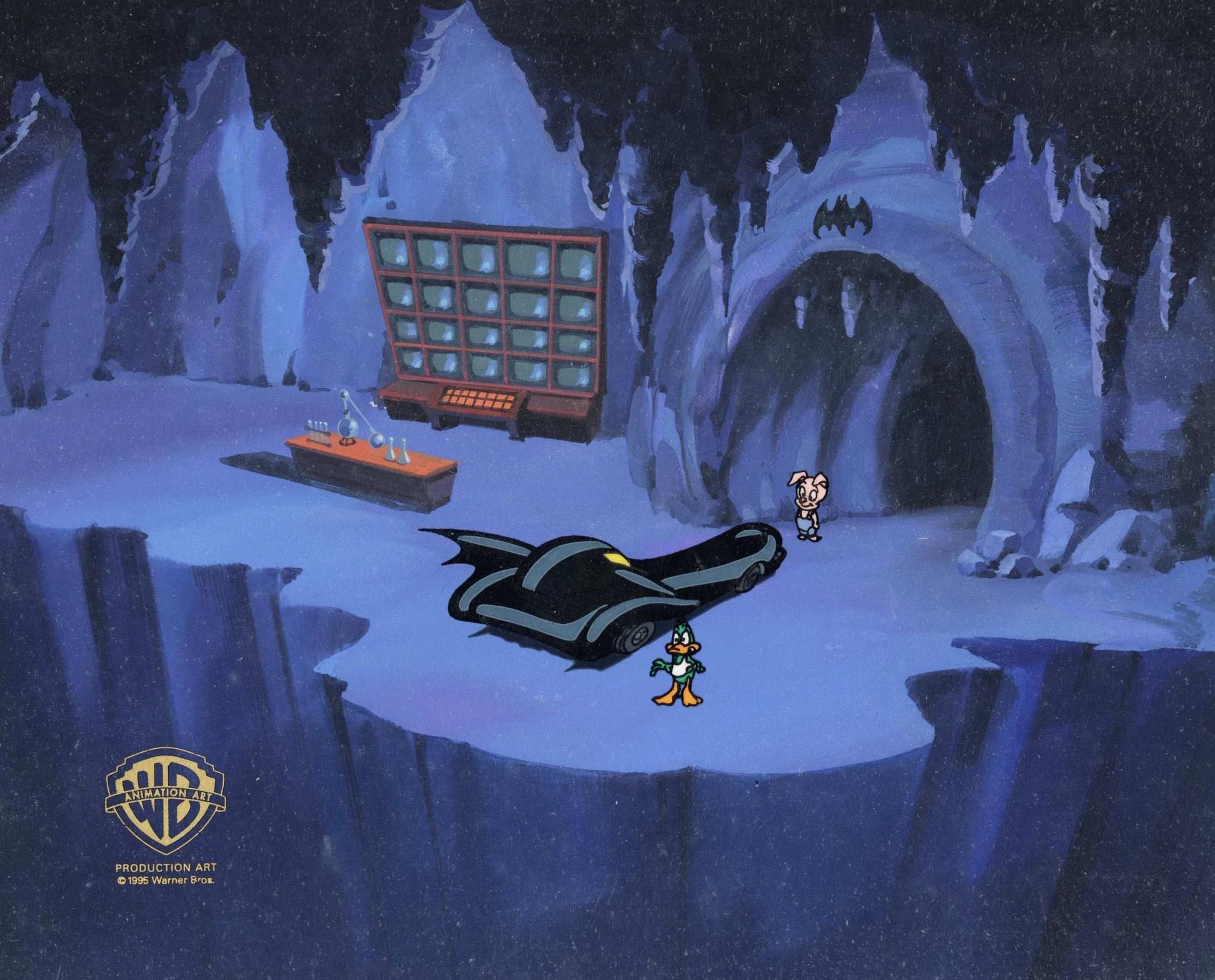 Tiny Toons Cel de production d'origine sur fond d'origine : Hamton, Plucky Duck - Art de Warner Bros. Studio Artists