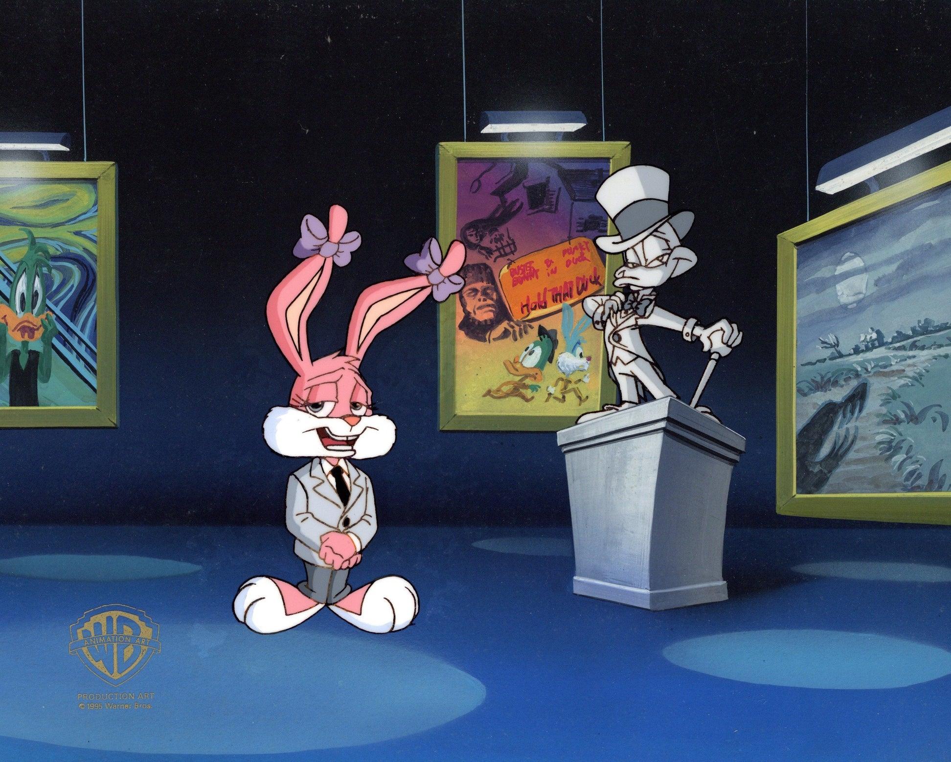 Tiny Toons Original Production Cel on Original Background: Babs Bunny - Art by Warner Bros. Studio Artists
