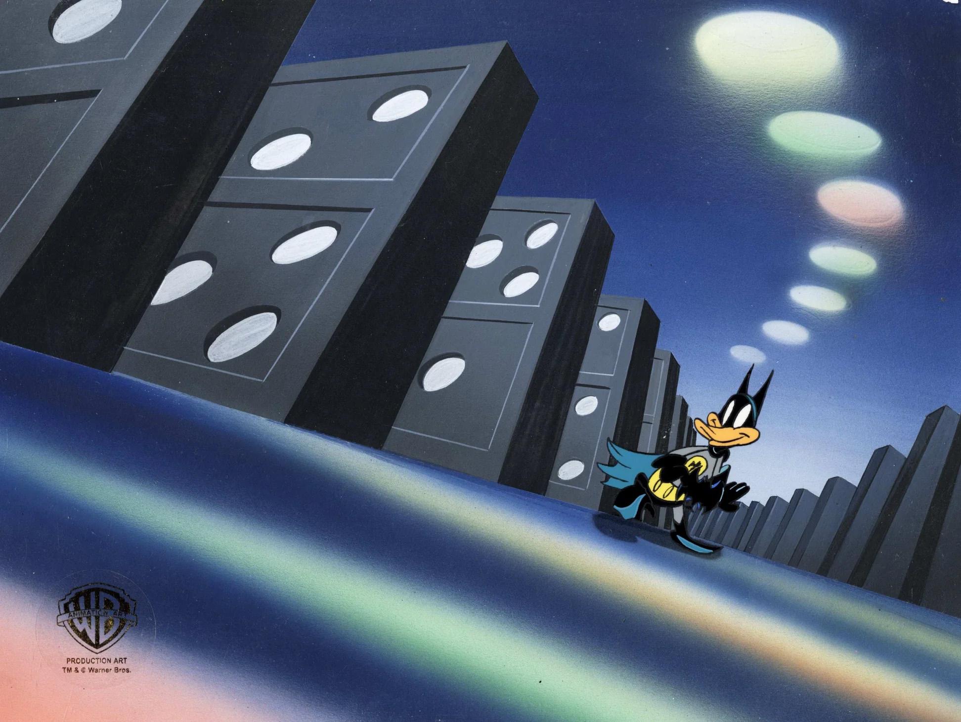 Tiny Toons Produktionscel auf handbemaltem Originalgrund: Batduck – Art von Warner Bros. Studio Artists