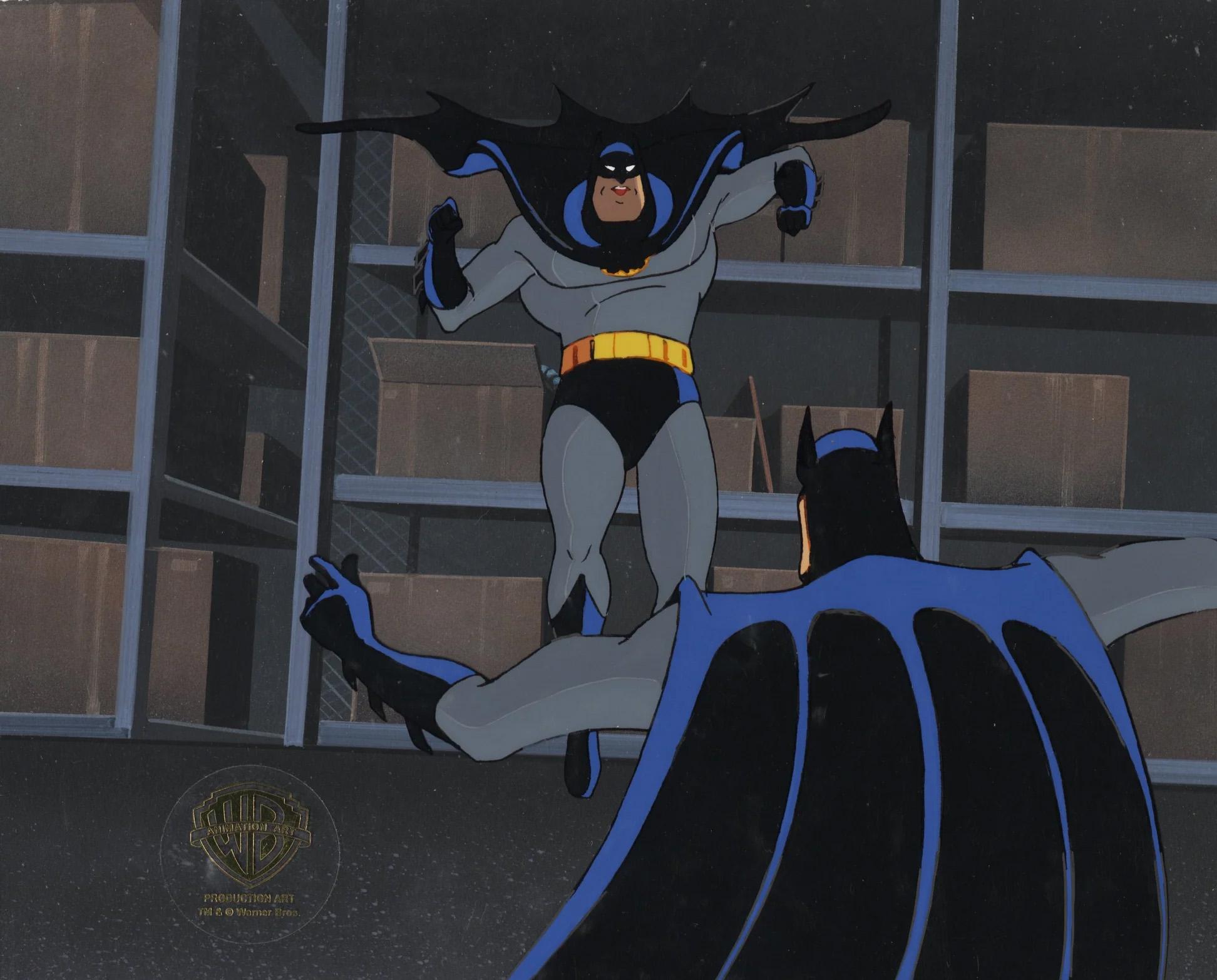 Production d'origine de Batman Cel On Original Batman and Batman Duplicant - Art de DC Comics Studio Artists