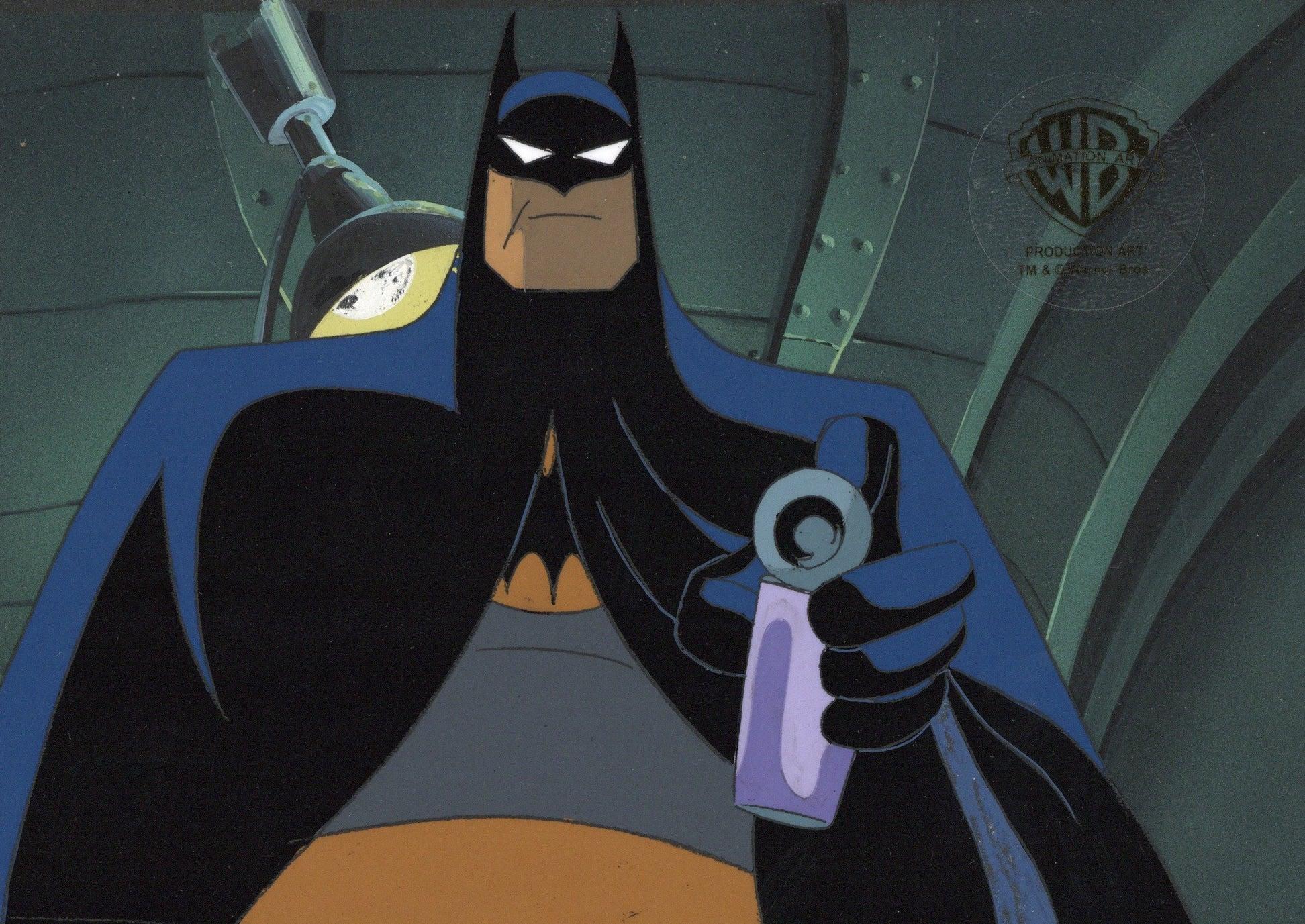 Batman Original Production Cel On Original Background: Batman - Art by Warner Bros. Studio Artists