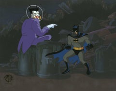 Batman Original Cel On Original Background w/ Matching Drawing: Batman and Joker