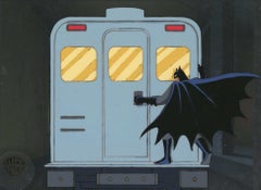 Batman Animated Series Original Production Cel on Original Background: Batman