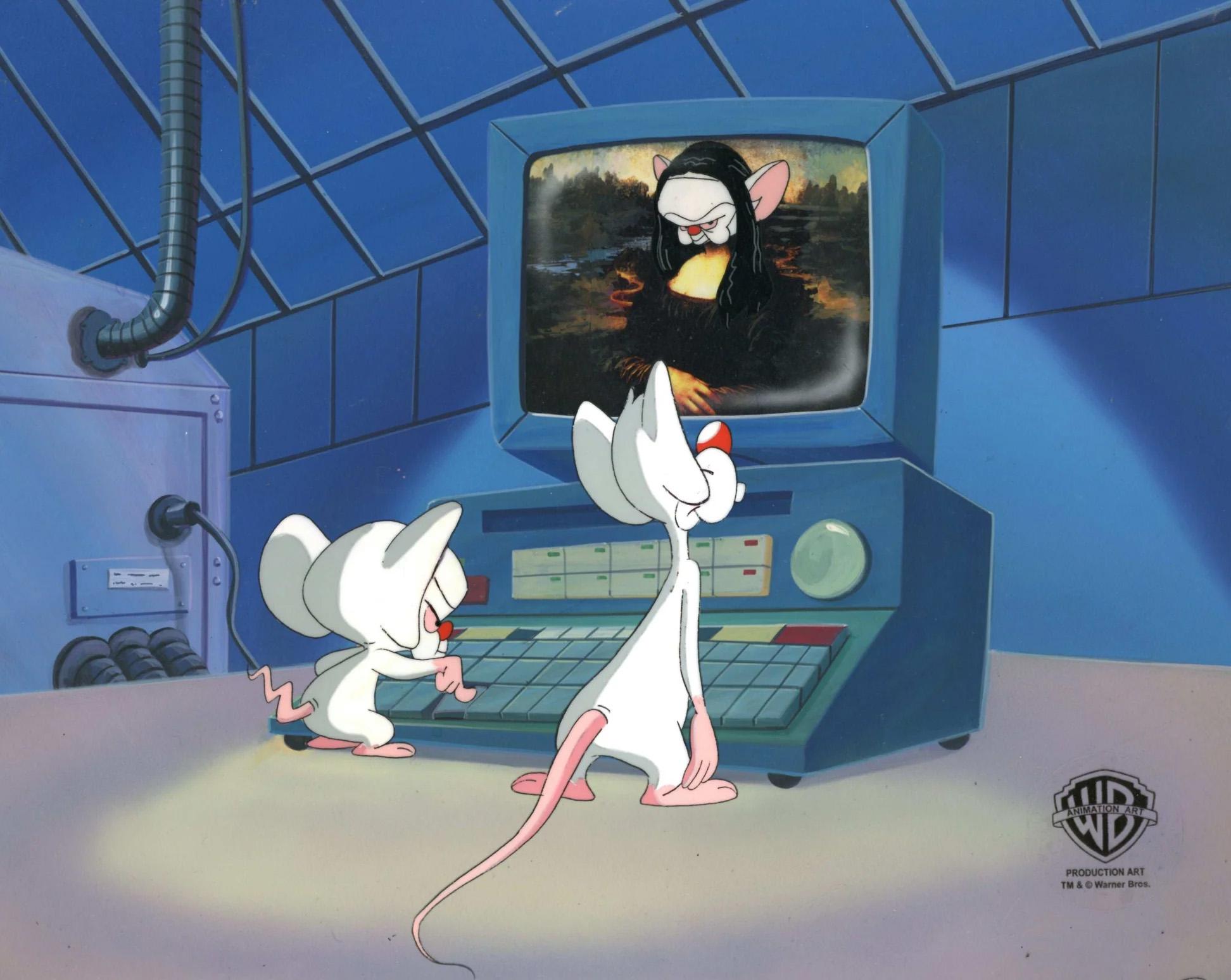 Pinky and The Brain Original Cel on Original Background: Pinky and Brain - Art by Warner Bros. Studio Artists