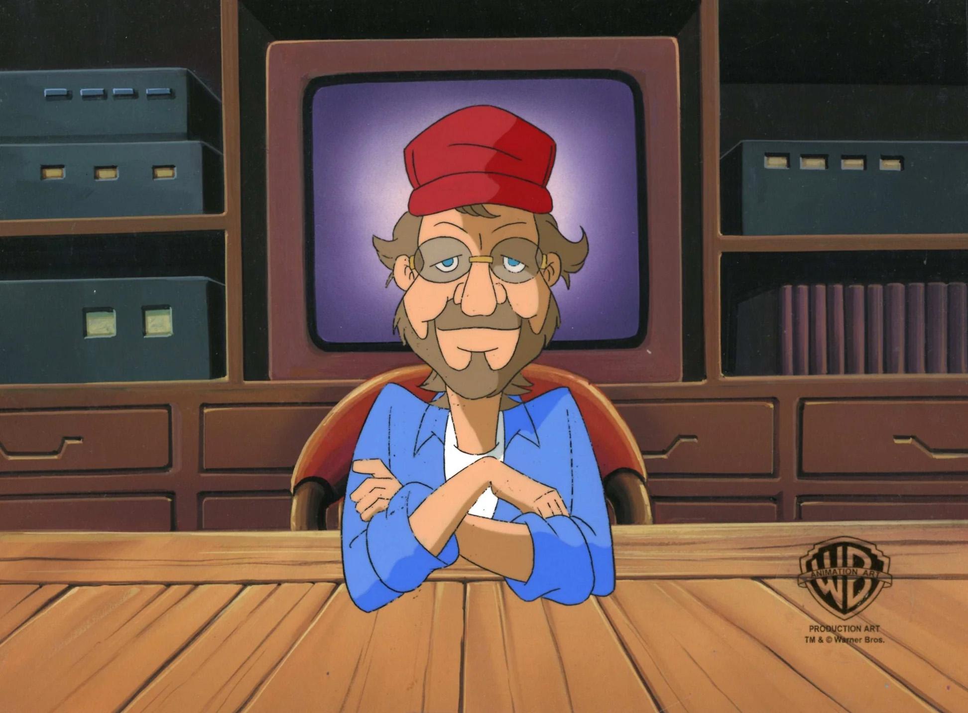 Freakazoid Original Cel on Original Production Background: Steven Spielberg - Art by Warner Bros. Studio Artists