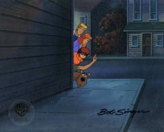 Scooby-Doo Original Production Cel/Background: Mystery Gang signed by Bob Singer