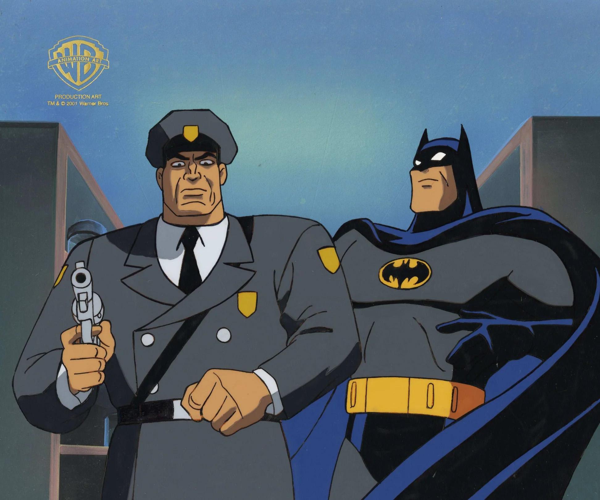 DC Comics Studio Artists - Batman Animated Series Original Cel on Original  Background: Batman, Officer For Sale at 1stDibs