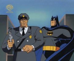 Batman Animated Series Original Cel on Original Background: Batman, Officer