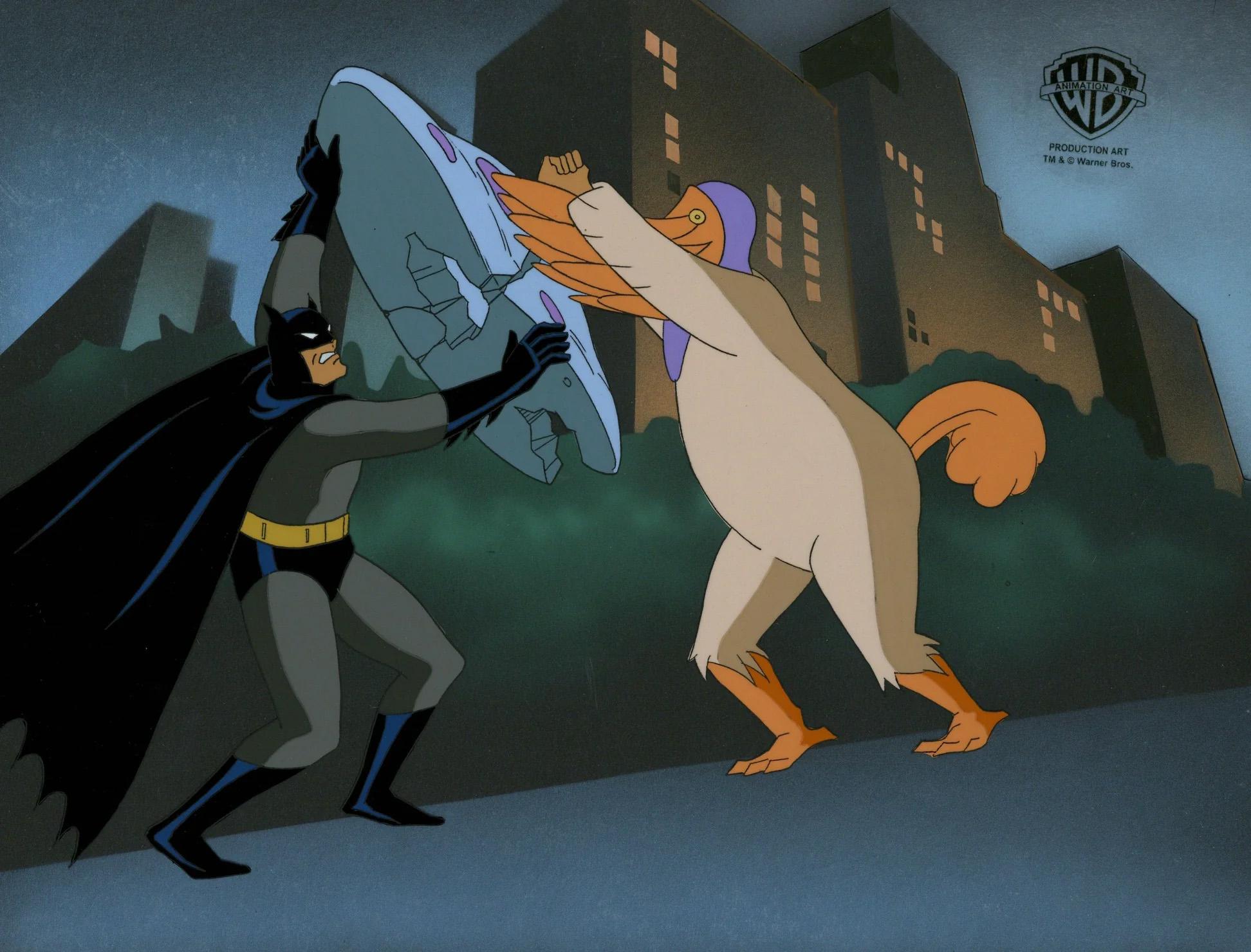 Batman Animated Original Production Cel On Original Background: Batman, DoDo - Art by DC Comics Studio Artists