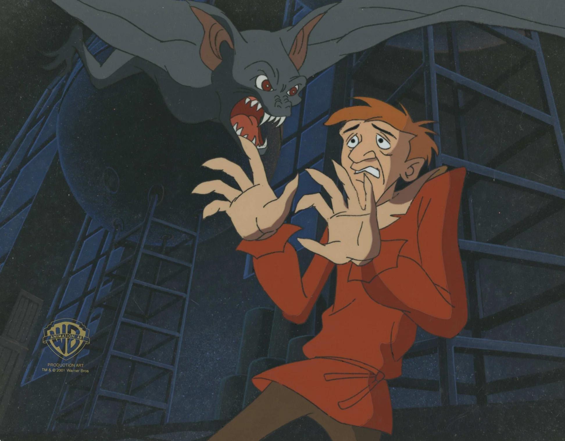 Batman Animated Series Original Production Cel On Original Background: Scarecrow - Art by DC Comics Studio Artists