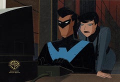 Cel de production originale de TNBA sur fond d'origine : Nightwing, Selina Kyle
