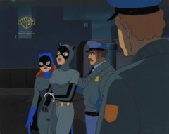 Batman The Animated Series Original Cel and Background: Batgirl, Catwoman