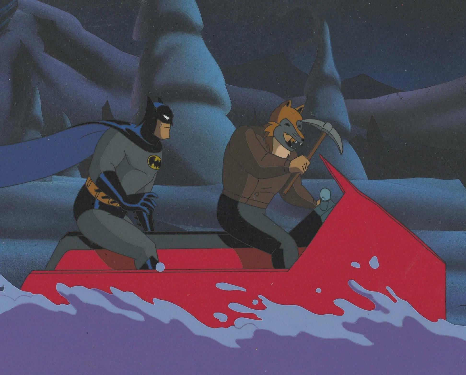 Batman Animated Series Original Cel and Background: Batman and Fox - Art by DC Comics Studio Artists