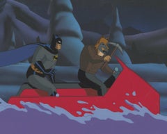 Vintage Batman Animated Series Original Cel and Background: Batman and Fox