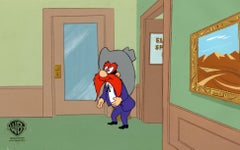 Cel de producción original de Looney Tunes sobre fondo original: Yosemite Sam