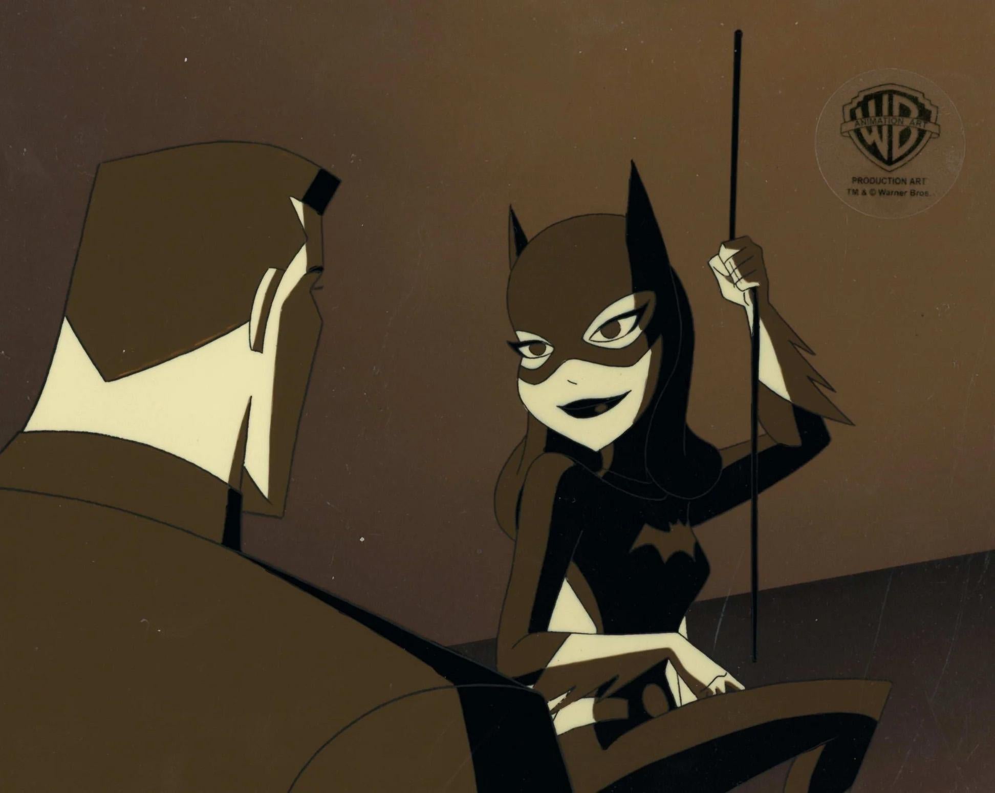 New Batman Adventures Original Cel and Background: Batgirl and Bruce Wayne - Art by DC Comics Studio Artists