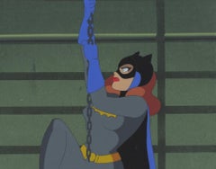 Vintage Batman Animated Series Original Production Cel On Original Background: Batgirl