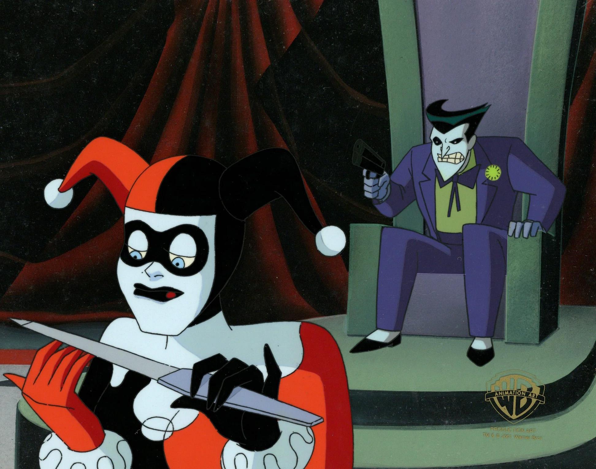 New Batman Adventures Original Production Cel and Background: Harley, Joker - Art by DC Comics Studio Artists