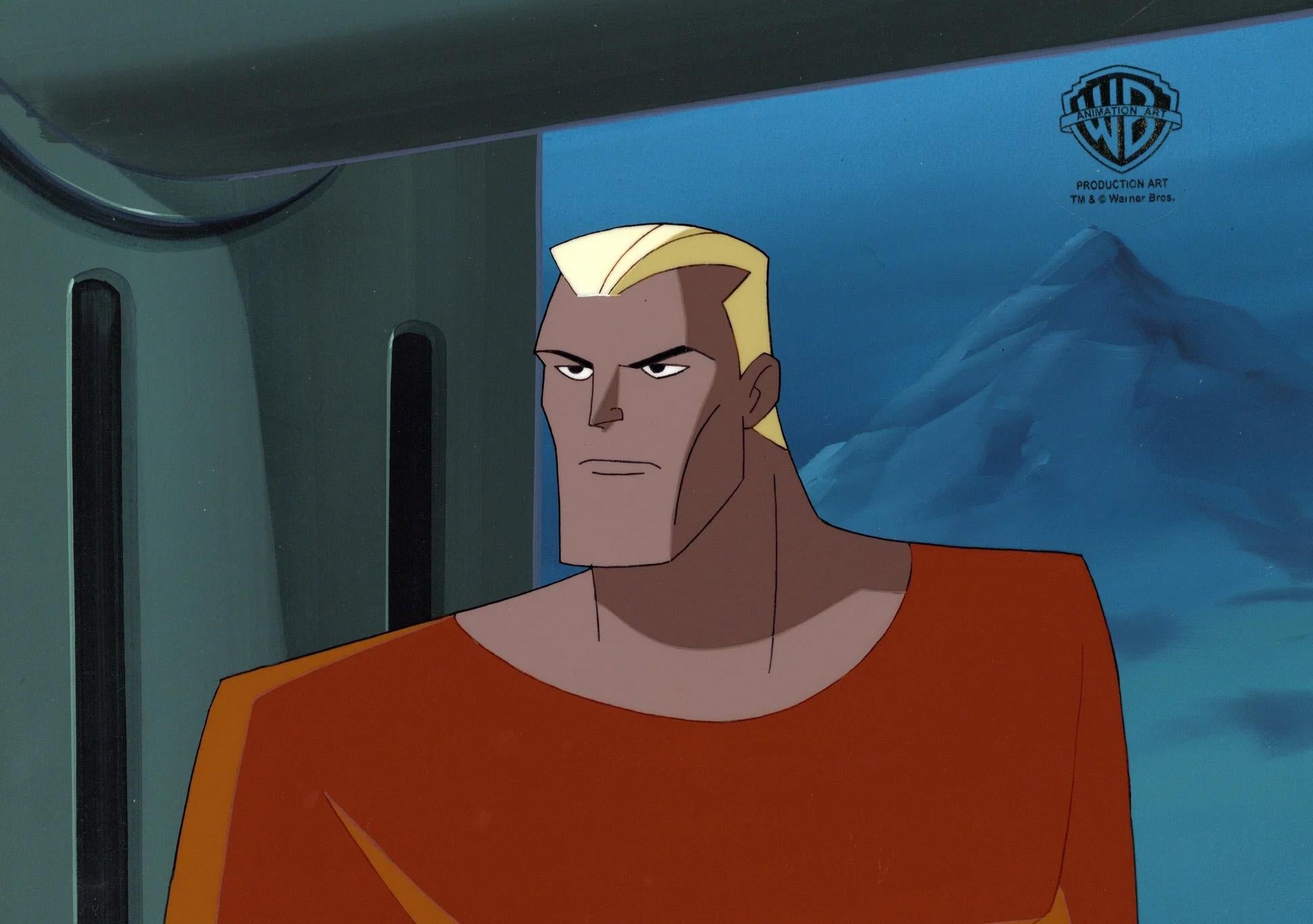 Superman the Animated Series Original Production Cel and Background: Aquaman - Art by DC Comics Studio Artists