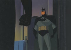 New Batman Adventures Production Cel on Original Background: Batman