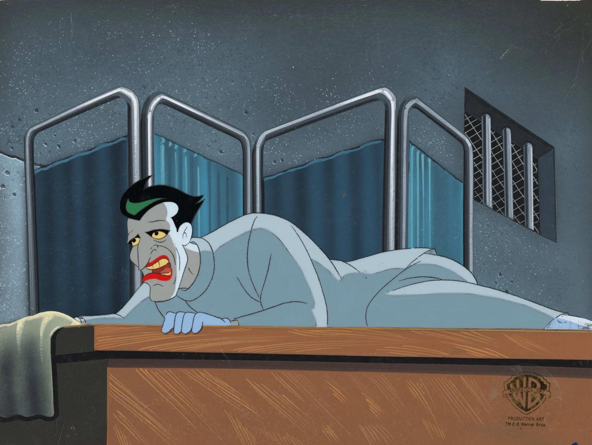 Batman The Animated Series Production Cel sur le fond d'origine : Joker - Art de DC Comics Studio Artists