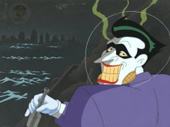 Vintage Batman The Animated Series Original Production Cel on Original Background: Joker