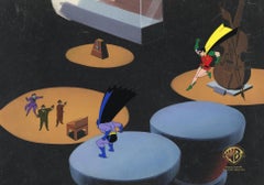 The New Batman Adventures Original Cel and Background: Batman, Robin, Joker