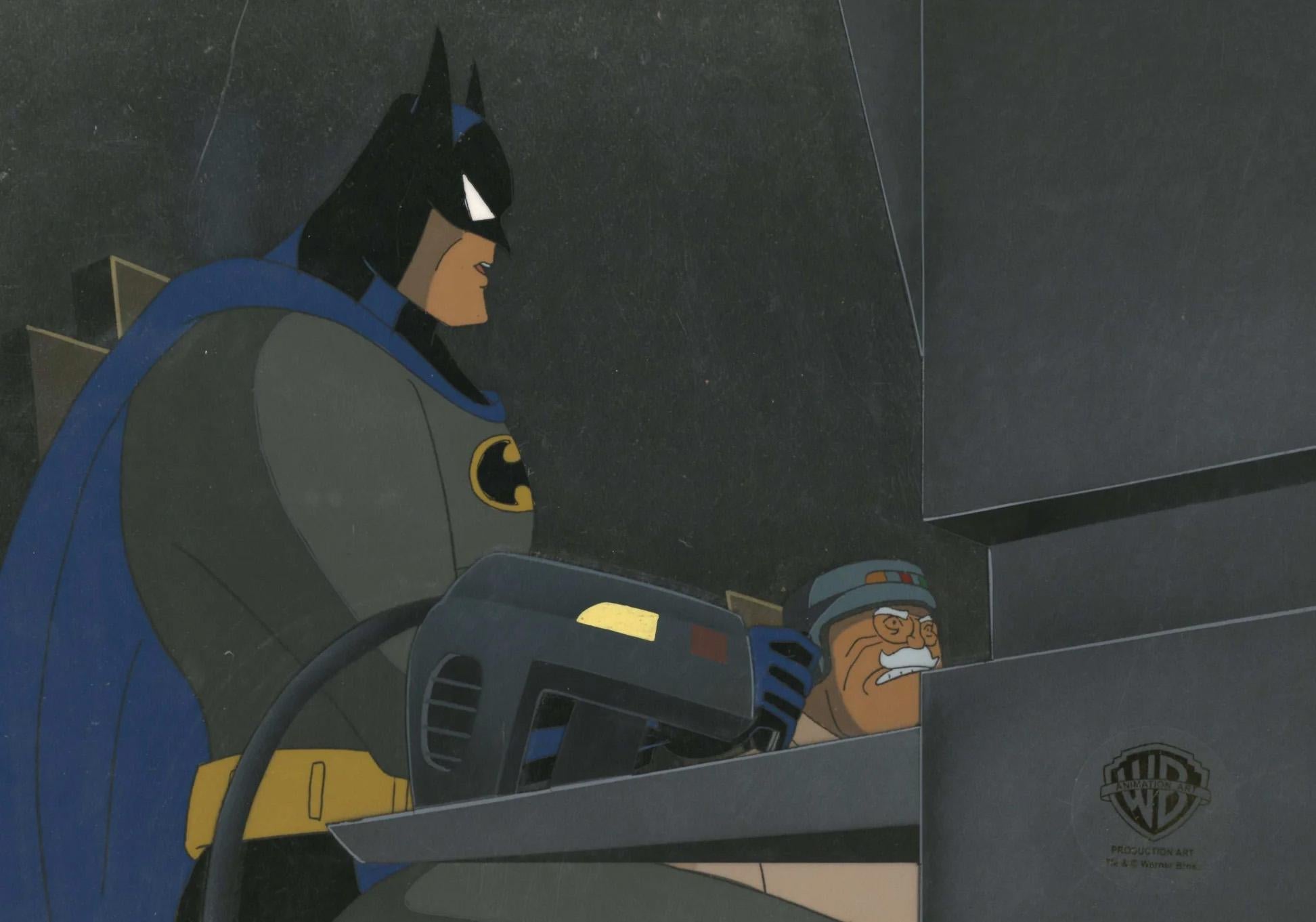 Batman The Animated Series Original Cel / Background: Batman, Commission Gordon - Art by DC Comics Studio Artists