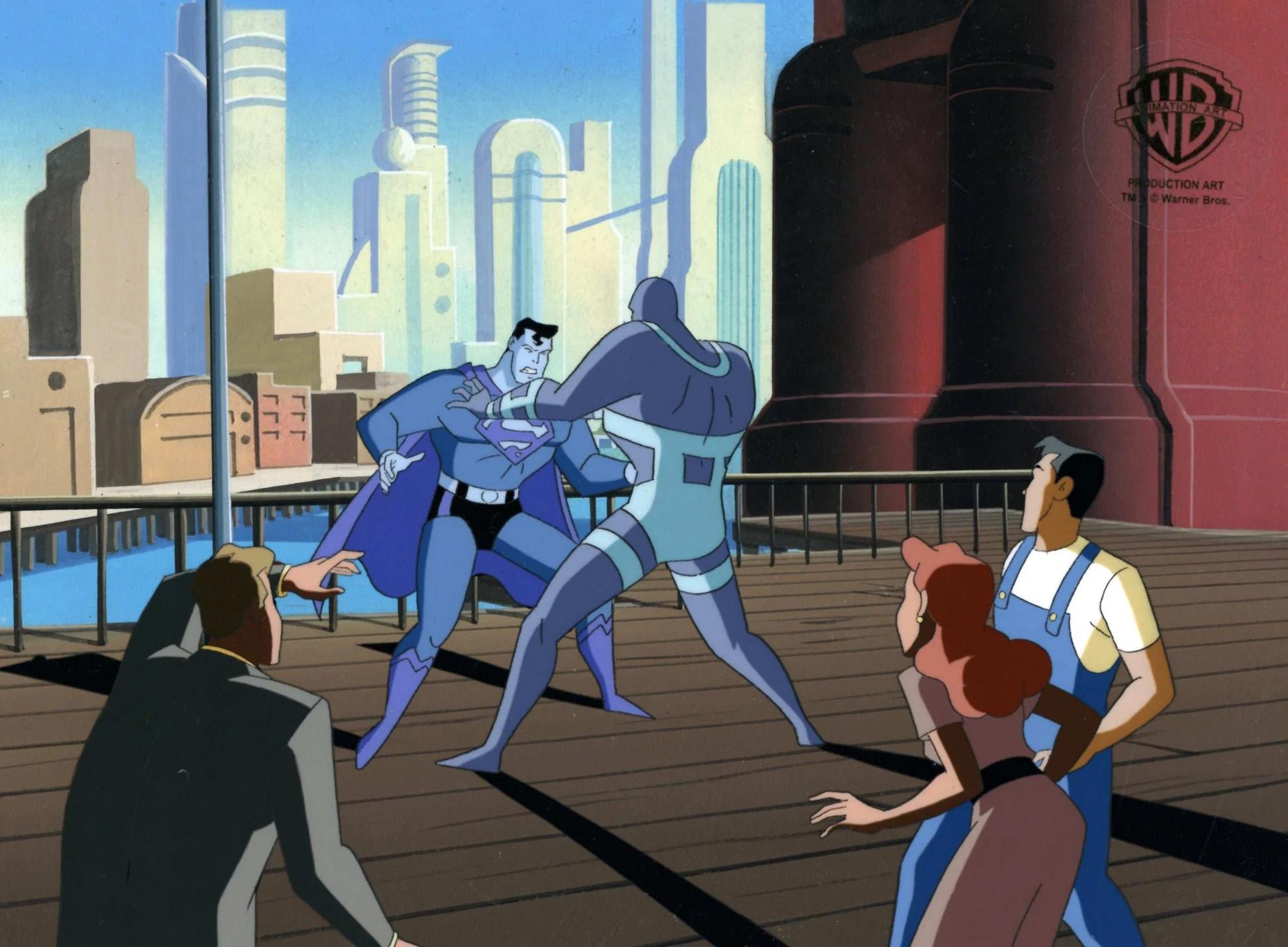 Série animée Superman the Animated Cel and Background : Superman, Parasite - Art de DC Comics Studio Artists