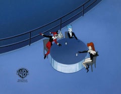 Retro Batman The Animated Series Original Cel and Background: Harley, Livewire, Ivy