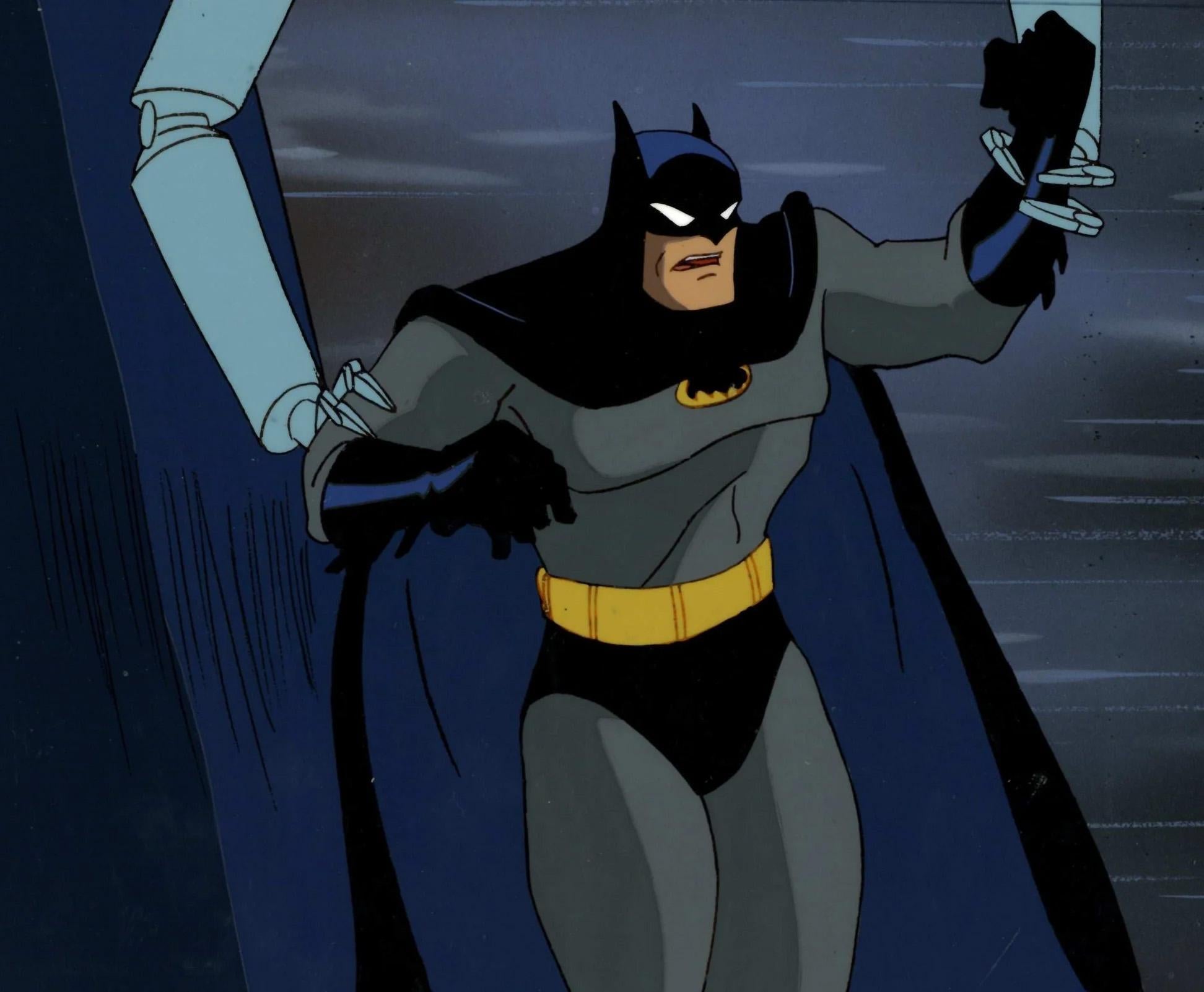 Batman The Animated Series Original Cel on Original Background: Batman - Art by DC Comics Studio Artists