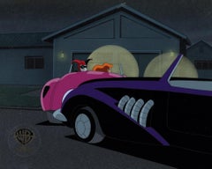 Vintage Batman The Animated Series Original Cel and Background: Harley Quinn, Poison Ivy