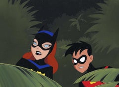 The New Batman Adventures Original Cel and Background: Batgirl, Robin