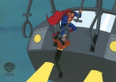 Superman the Animated Series Original Cel and Background: Superman, Aquaman