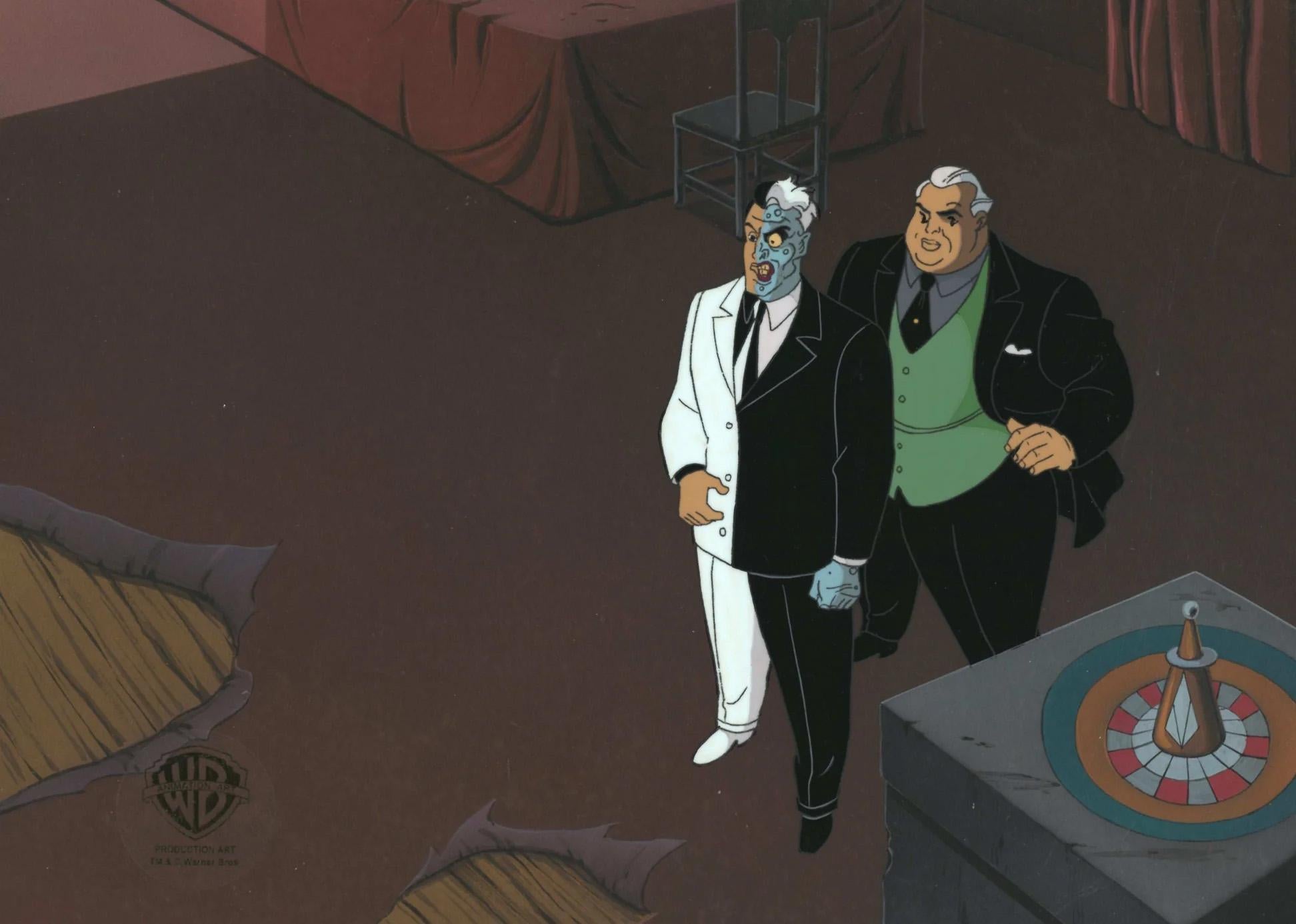 Batman The Animated Series Original Cel and Background: Two-Face, Rupert Thorne - Art by DC Comics Studio Artists