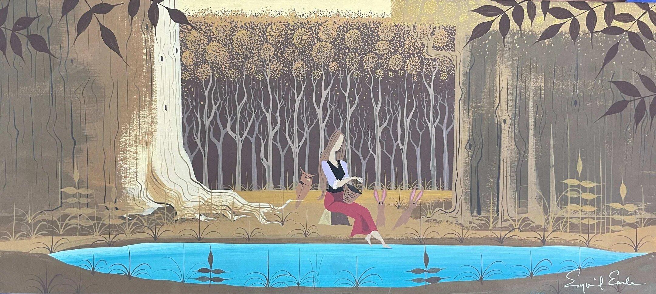 Sleeping Beauty, Original-konzeptionelles Gemälde: Briar Rose (Pop-Art), Art, von Eyvind Earle